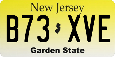 NJ license plate B73XVE