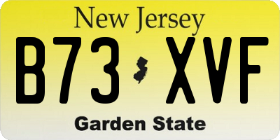 NJ license plate B73XVF