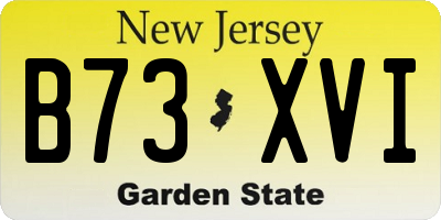 NJ license plate B73XVI