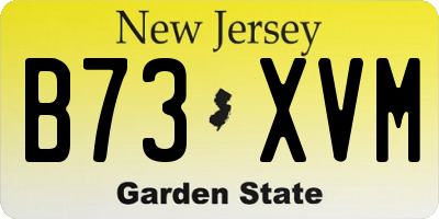 NJ license plate B73XVM