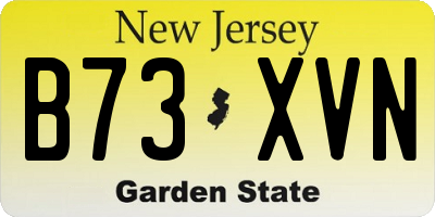 NJ license plate B73XVN