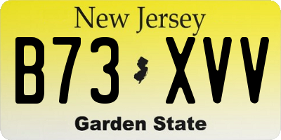 NJ license plate B73XVV