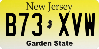 NJ license plate B73XVW