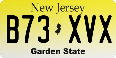 NJ license plate B73XVX