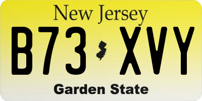NJ license plate B73XVY