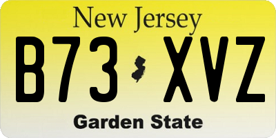 NJ license plate B73XVZ