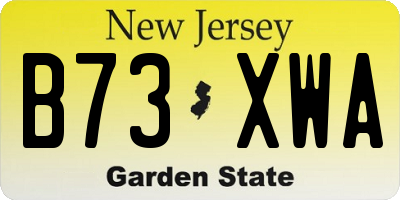 NJ license plate B73XWA
