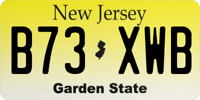 NJ license plate B73XWB