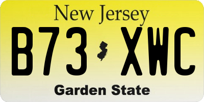 NJ license plate B73XWC