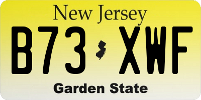 NJ license plate B73XWF