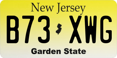 NJ license plate B73XWG