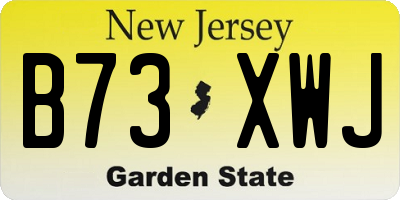 NJ license plate B73XWJ