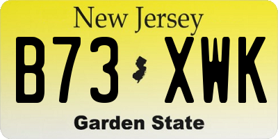 NJ license plate B73XWK