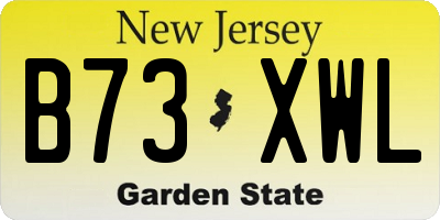 NJ license plate B73XWL