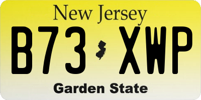 NJ license plate B73XWP