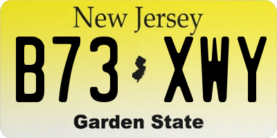 NJ license plate B73XWY