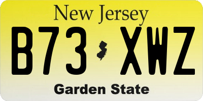 NJ license plate B73XWZ