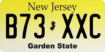 NJ license plate B73XXC