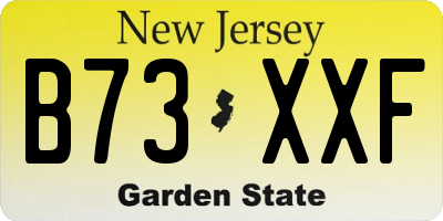NJ license plate B73XXF