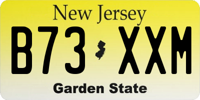 NJ license plate B73XXM