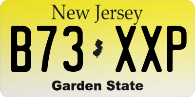 NJ license plate B73XXP
