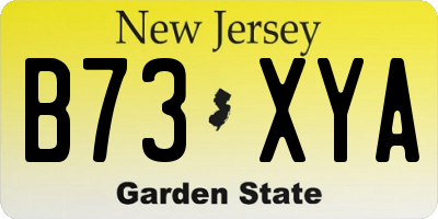 NJ license plate B73XYA