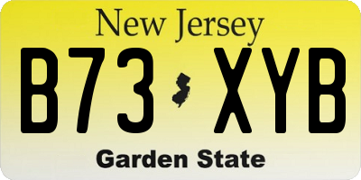 NJ license plate B73XYB