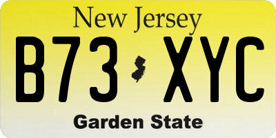 NJ license plate B73XYC