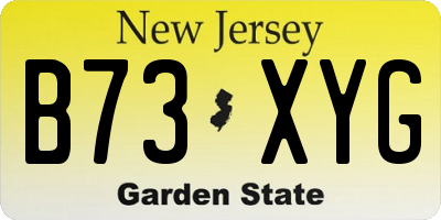 NJ license plate B73XYG