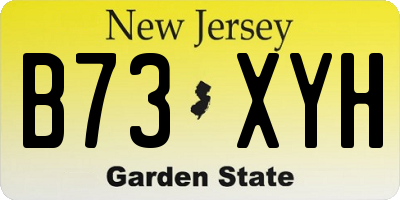 NJ license plate B73XYH