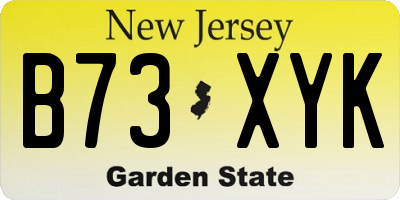 NJ license plate B73XYK