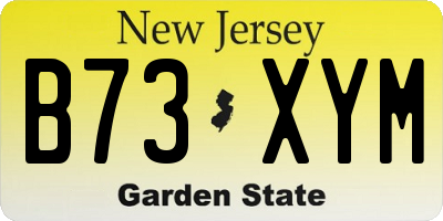 NJ license plate B73XYM