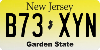 NJ license plate B73XYN