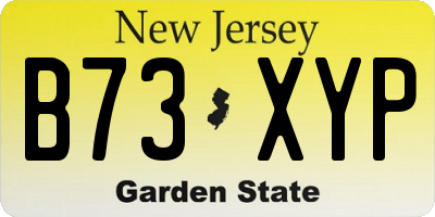 NJ license plate B73XYP