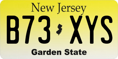 NJ license plate B73XYS