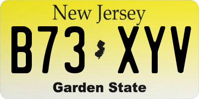 NJ license plate B73XYV