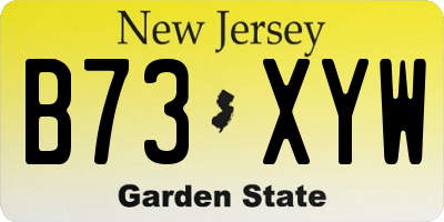 NJ license plate B73XYW