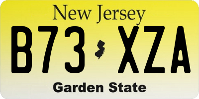 NJ license plate B73XZA