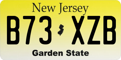 NJ license plate B73XZB