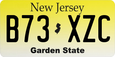 NJ license plate B73XZC