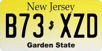 NJ license plate B73XZD