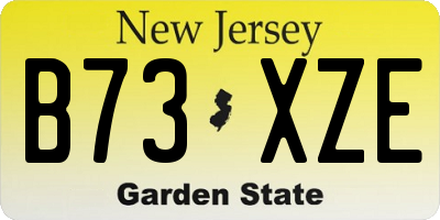NJ license plate B73XZE