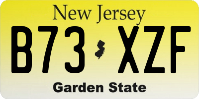 NJ license plate B73XZF