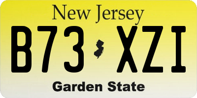NJ license plate B73XZI