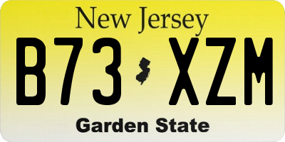 NJ license plate B73XZM