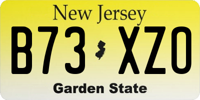 NJ license plate B73XZO
