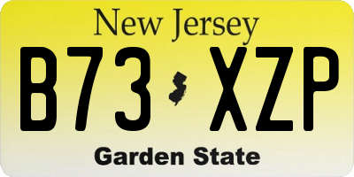 NJ license plate B73XZP