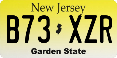 NJ license plate B73XZR