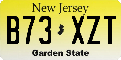 NJ license plate B73XZT