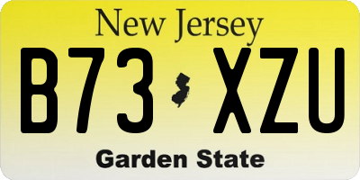 NJ license plate B73XZU